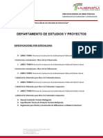 ESPECIFICACIONES Normas de Construcción de La Administración Pública Del Distrito Federal