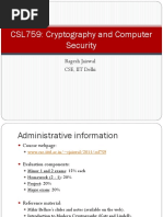 CSL759: Cryptography and Computer Security: Ragesh Jaiswal CSE, IIT Delhi