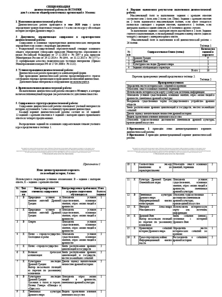 Диагностика 5 Класс | PDF