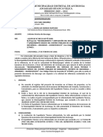 INFORME #0103-2020 Solicito La Aprobación y El Cambio de Unidad Ejecutora. MANZANITA