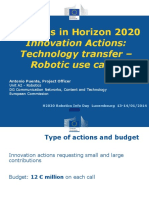 Robotics in Horizon 2020: Innovation Actions