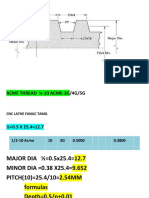 CNC Lathe Fanuc Tamil Acme Thread Chart