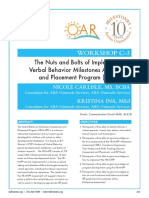 Workshop C-3: The Nuts and Bolts of Implementing A Verbal Behavior Milestones Assessment and Placement Program (VB-MAPP)