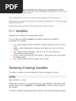 C++ Variables: Syntax