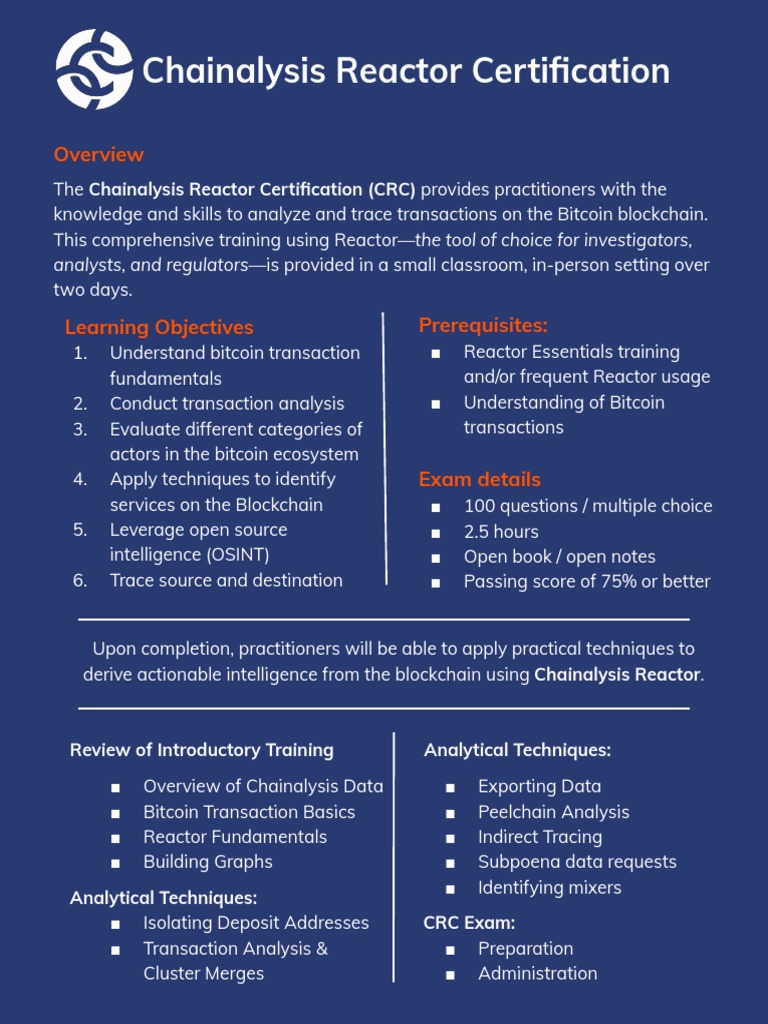 Chainalysis Reactor Certification Training | PDF | Information Technology |  Learning