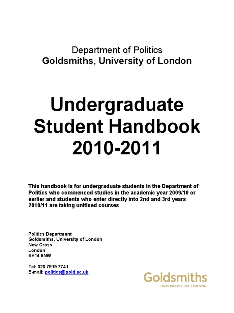 2010-11_UG_Handbook_for_course_unit_students | Thesis | Political Science
