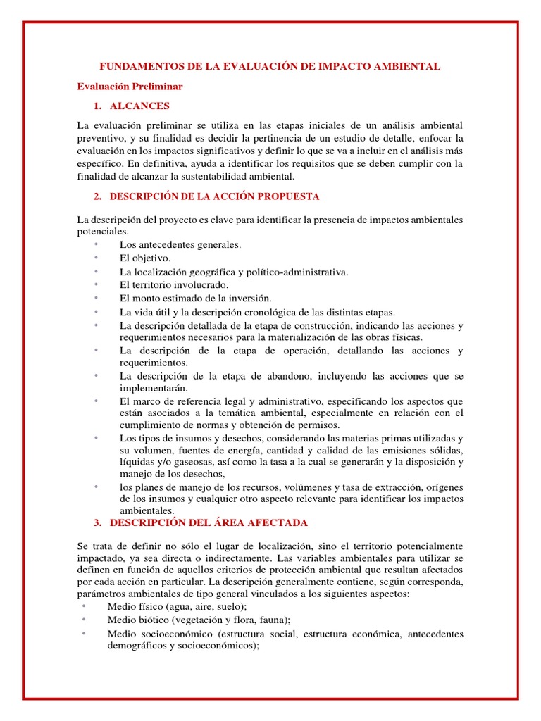Fundamentos de Evaluación de Impacto Ambiental | PDF | Evaluación de ...