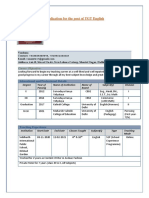 Application For The Post of TGT English: Career Objective