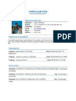 Curriculum Vitae: Personal Details