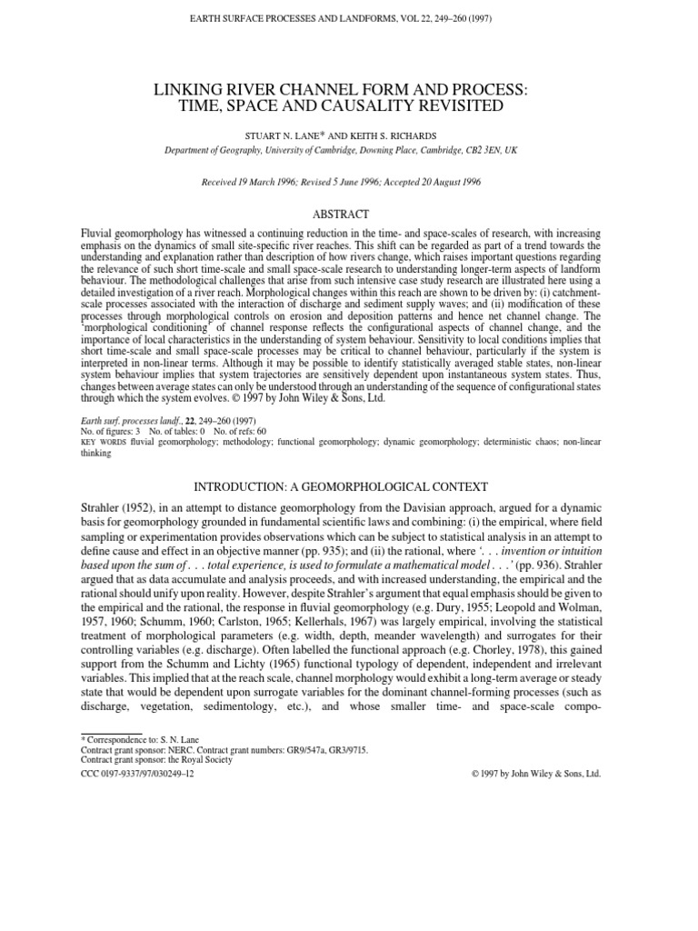 River Channel Form and Process Dynamics | PDF | Geomorphology | River