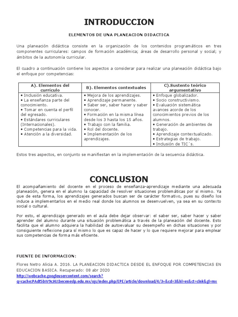 Elementos de la Planeación Didáctica | PDF | Evaluación | Modificación ...