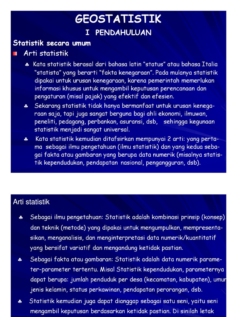 Pengantar Geostatistik dan Metodenya | PDF
