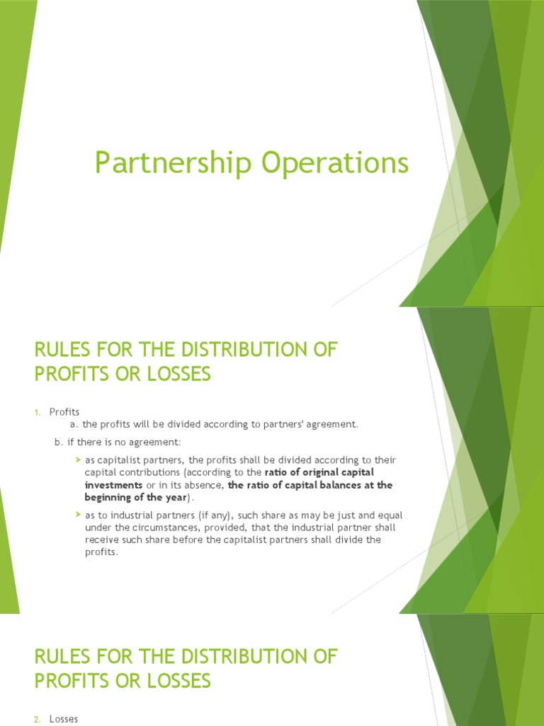 Partnership Profit and Loss Distribution Rules | PDF | Debits And ...