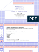 Assessing Listening: Lecturer: Dr. Yuliana, S.PD, M. PD