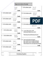 5 Simultaneous Equations Ws