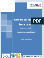 Programme SALOHI: synthèse des résultats de l'étude de base (USAID-CRS-ADRA-CARE-Land'O'Lakes/2009)