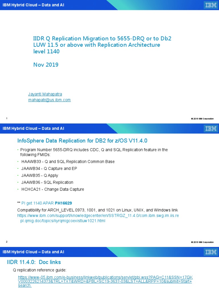 Iidr q replication migration to 5655 drq or to db2 luw 11 5 or above