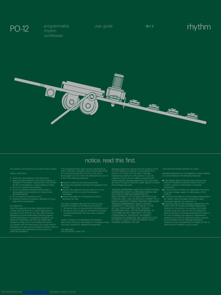 Teenage Engineering Po12 Manual | PDF | Tempo | Electronics