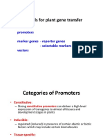 L5-6: Tools For Plant Gene Transfer: Promoters Marker Genes - Reporter Genes - Selectable Markers Vectors