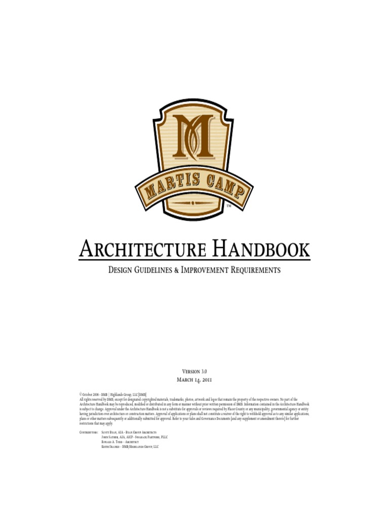 Martis Camp Architecture Handbook | PDF | Composition (Visual Arts ...