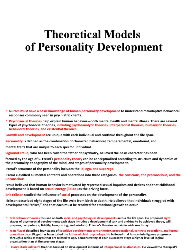 Psychosocial Theories of Personality Development | PDF | Developmental ...