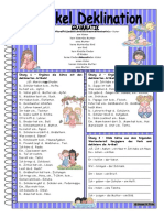Artikel Deklination Mit Losung Arbeitsblatter Grammatikerklarungen 28252
