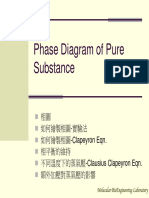 Phase Diagram of Pure Substance: 相圖 如何繪製相圖-實驗法 如何繪製相圖-Clapeyron Eqn. 相平衡的維持 不同溫度下的蒸氣壓-Clausius Clapeyron Eqn. 額外加壓對蒸氣壓的影響