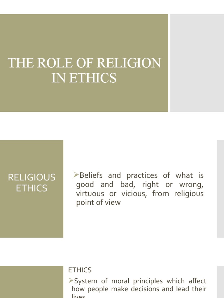 The Role of Religion in Ethics PDF Morality God