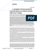 Daily Variation of Macronutrient Concentrations in Mature Human Milk Over 3 Weeks