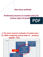 Preliminary Lecture On Market Entry Methods