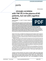 NFL Strongly Correlates With TNF R1 in The Plasma of AD Patients, But Not With Cognitive Decline
