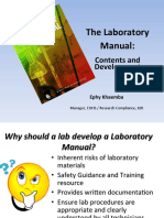 The Laboratory Manual:: Contents and Development