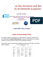 Introduction To The Structure and The Structural Role of Elements in Glasses