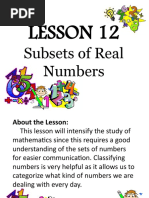 Lesson 12: Subsets of Real Numbers