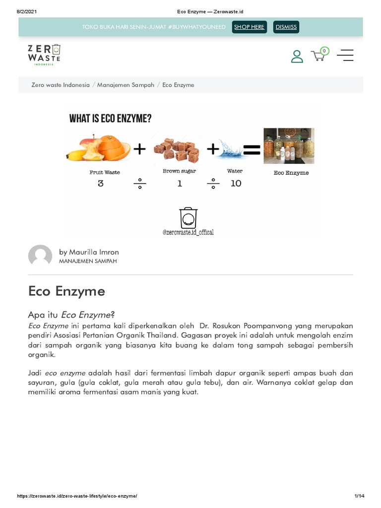 Eco Enzyme - Zerowaste - Id | PDF | Memasak, Makanan, & Anggur ...