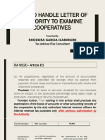 How To Handle Letter of Authority To Examine Cooperatives: Rhodora Garcia-Icaranom