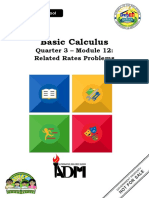 Basic Calculus: Quarter 3 - Module 12: Related Rates Problems