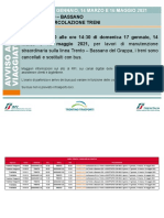 Interruzioni e Sostituzioni Linea Trento-Bassano Del Grappa