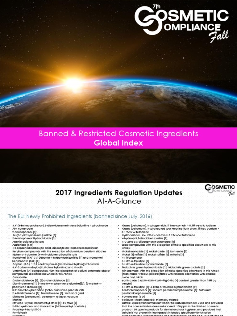 Banned & Restricted Cosmetic Ingredients Global Index PDF