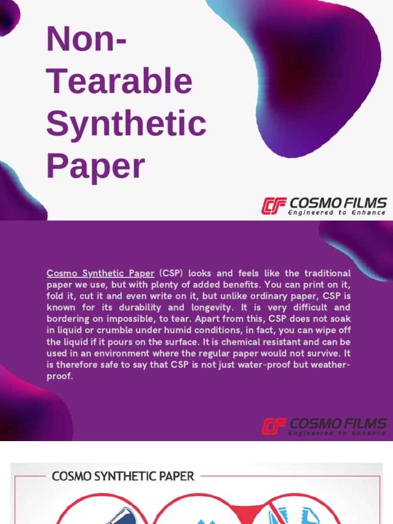 Synthetic Paper Manufacturer in South Africa | PDF | Technology ...