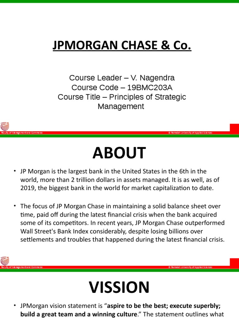 Mission & Vision PDF Jp Chase Economies