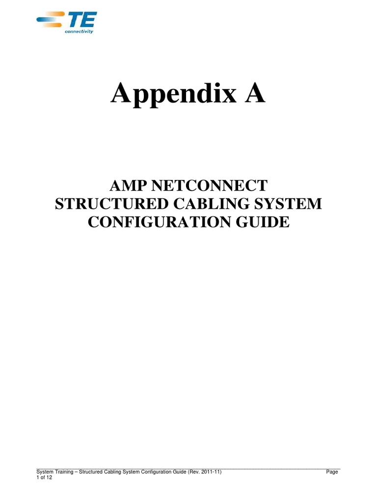 Appendix - A - AMP Netconnect Configuration Guide | PDF | Optical Fiber