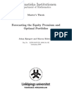 Project On Forecasting Equity Premium and Optimal Portfolios