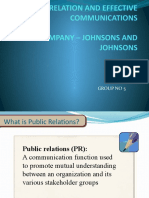 Public Relation and Effective Communications Company - Johnsons and Johnsons