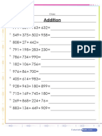 Addition of 4 Numbers Worksheet