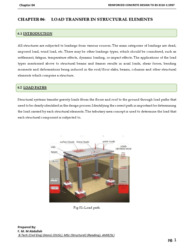 Chapter 06 Load Path And Load Transfer In Structural Elements Pdf