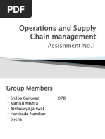 Operations and Supply Chain Management: Assisnment No.1