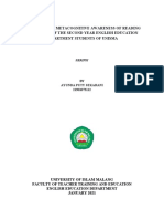 Investigating Metacognitive Awareness of Reading Strategies of The Second-Year English Education Department Students at Unisma