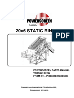 20X6 Static Rinser: Powerscreen Parts Manual Version 02eg FROM S/N PID00010C76D05004