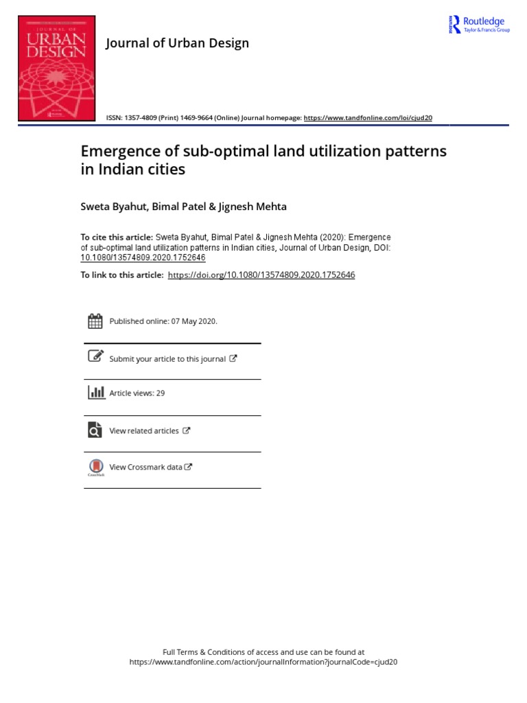 Emergence of Sub-Optimal Land Utilization Patterns in Indian Cities ...